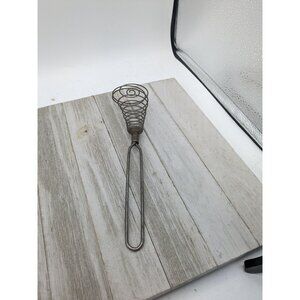 Vintage French #1 Spring Coil Whisk Wisk Wire Beater Mixer Metal 9"